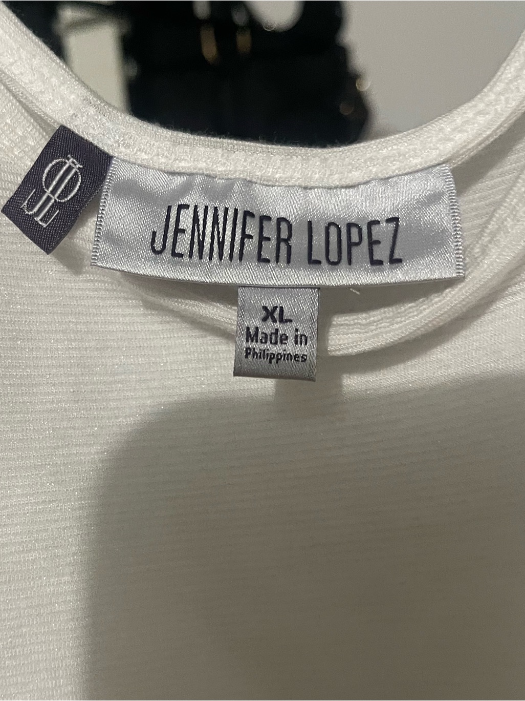 Jennifer Lopez Cream Scoop Neck Tank With Sparkles — image 2 of 3